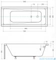 Besco Modern 150x70cm wanna prostokątna + obudowa + syfon #WAM-150-MO/#OAM-150-MO/19975