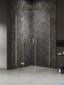 New Trendy Nesta Light Gold kabina 80x100x200 cm lewa wspornik równoległy złoty połysk/szkło przejrzyste K-4493