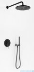 Kohlman Axel Black zestaw prysznicowy z deszczownicą 30 cm czarny mat QW210ABR30