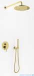 Kohlman Axel Gold zestaw prysznicowy z deszczownicą 30 cm złoty połysk QW210AGDR30