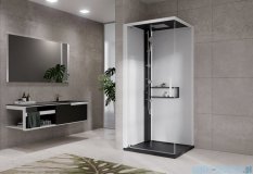 Novellini Glax 2 2.0 kabina z hydromasażem 90x90 lewa czarna G22GF99ST1-1HU