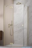 Radaway Essenza Ptj Brushed Gold kabina pięciokątna 100x80cm lewa szkło przejrzyste 1385010-99-01L/1385055-01-01