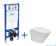 Roca zestaw podtynkowy DUPLO ONE + miska WC podwieszana GAP ROUND COMPACTO RIMLESS z deską SLIM A893104480