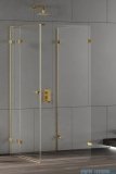 New Trendy Eventa Gold Shine kabina prysznicowa przyścienna z drzwiami bocznymi 90x90x200 cm przejrzyste lewe Złoty połysk EXK-4824