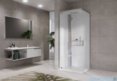 Novellini Glax 2 2.0 kabina z hydromasażem hydro plus 80x80 lewa srebrna G22GF80SM1L-1BB