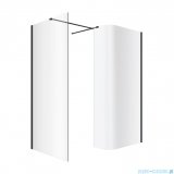 Excellent Vidoq walk-in kabina prysznicowa gięta, ścianka prosta 90cm, ścianka gięta 93cm czarny mat KAEX.1507.K.0900.0930.BL