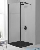 Sanplast Prestige III PR2/PRIII kabina Walk-In z elementem ruchomym 110x198 cm czarny matowy 600-073-1270-59-401