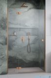 Radaway Essenza Brushed Copper Dwj drzwi wnękowe 130cm lewe szczotkowana miedź/szkło przejrzyste 1385017-93-01L