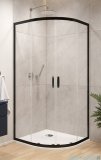 Sanplast Fris kpl-KP4/FRIS-b-M Kabina półokrągła + brodzik mineralny 90x90x192 cm czarny matowy 602-331-2260-59-400