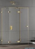 New Trendy Eventa Gold Shine kabina prysznicowa przyścienna 80x80x200 przejrzyste Lewa Złoty połysk EXK-4792