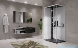 Novellini Glax 2 2.0 kabina z hydromasażem 100x80 lewa czarna G22A198ST1-1HU