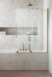Radaway Furo Brushed Copper PND II parawan nawannowy 130cm prawy szczotkowana miedź 10109688-93-01R/10112644-01-01 