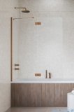 Radaway Essenza Brushed Copper PND II parawan nawannowy 130cm lewy szczotkowana miedź/przejrzyste 110002130-93-01L