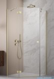 Radaway Essenza 8 Brushed Gold Ptj kabina pięciokątna 80x90cm lewa szczotkowane złoto 10490000-99-01L/10490400-01-01