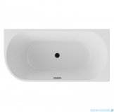 The North Bath Calia wanna wolnostojąca przyścienna prawa 170x80cm z przelewem i korkiem CZARNYM 6845-1701ROEMBL