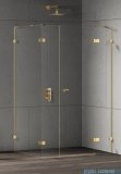 New Trendy Eventa Gold Shine kabina prysznicowa prostokątna 150x90x200 cm prawa przejrzyste Złoty połysk EXK-4785