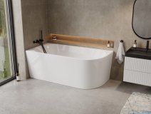 The North Bath Calia wanna wolnostojąca przyścienna lewa 170x80cm + syfon Klik-klak 6845-1701L