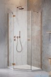 Radaway Essenza 8 Brushed Copper Ptj kabina pięciokątna 90x100cm lewa szczotkowana miedź 10490000-93-01L/10490700-01-01