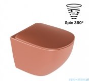 Excellent Luqa Spin Miska wisząca bezrantowa z deską wolnoopadającą terracotta mat CEAC.6403.K.6405.480.TEM