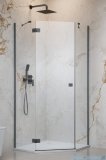Radaway Essenza Brushed GunMetal Ptj kabina pięciokątna 100x100cm lewa szczotkowany grafit szkło przejrzyste 1385010-92-01L/1385051-01-01