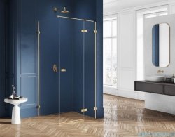 New Trendy Avexa Gold kabina prostokątna 90x80x200 cm przejrzyste prawa EXK-1743