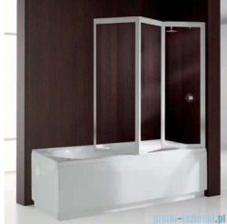 Novellini Parawan nawannowy AURORA 9 138x138cm profil biały szkło przezroczyste AURORA93V-1A