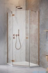 Radaway Essenza 8 Brushed Copper Ptj kabina pięciokątna 80x80cm lewa szczotkowana miedź 10490000-93-01L/10490100-01-01