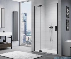 SanSwiss Cadura Black Line drzwi wahadłowe 120cm jednoczęściowe lewe z polem stałym czarny mat CA13G1200607