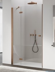 Ronal ANNEA AN13 Drzwi jednoczęściowe ze ścianką stałą w linii 90x200cm lewe miedź szczotkowana AN13G09002707