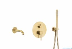 KFA MOZA BRUSHED GOLD podtynkowy zestaw wannowy z baterią 3 funkcyjną złoty szczotkowany 5039-401-31