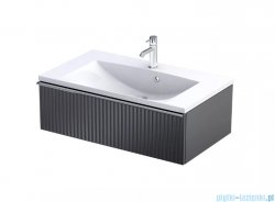 Oristo Etna Konsola podumywalkowa wisząca Ryflowana 80x45x25 czarny mat OR52-SD1S-80-8R