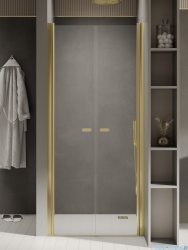 New Trendy New Soleo Light Gold 110x195 cm drzwi wnękowe podwójne złoty połysk/szkło przejrzyste D-0458A