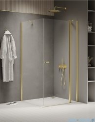 New Trendy New Soleo Light Gold 100x120x195 cm kabina wspornik skośny złoty połysk/szkło przejrzyste K-1862