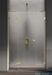 New Trendy Eventa Gold Shine drzwi wnękowe pojedyncze z dodatkową ścianką 110x200 cm przejrzyste lewe Złoty połysk EXK-4681