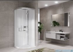 Novellini Glax 2 2.0 kabina z hydromasażem 100x100 srebrna G22R109T1-1BB