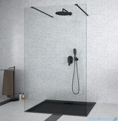 Besco Aveo Due Black kabina walk-in 110x195cm przejrzyste ADB-110-195C