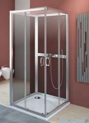 Radaway Premium Plus C+2S kabina czterościenna kwadratowa 80x80 szkło przejrzyste/grafit 30463-01-01N/33443-01-05N