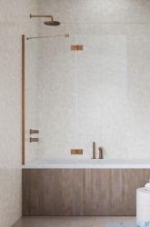 Radaway Essenza Brushed Copper PND II parawan nawannowy 120cm lewy szczotkowana miedź/przejrzyste 110002120-93-01L