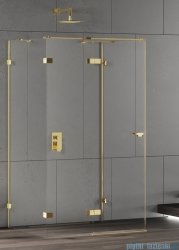 New Trendy Eventa Gold Shine kabina prysznicowa przyścienna 90x80x200 przejrzyste Lewa Złoty połysk EXK-4798