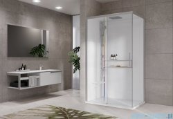 Novellini Glax 2 2.0 kabina z hydromasażem hydro plus 120x90 lewa srebrna G222P290SM1L-1BB