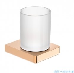 Roca Tempo kubek szklany z mocowaniem ściennym z odporną powłoką Everlux Rose Gold A817021RG0