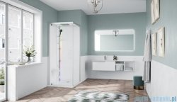 Novellini Glax 1 2.0 kabina z sauna parową 80x80 lewa srebrna G21GF80SM5-1BB