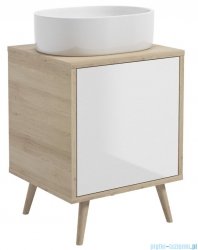 Oltens Hedvig szafka 50 cm podumywalkowa wisząca biały połysk/dąb nova 60202060