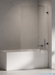 New Trendy Eventa Black Chrome Parawan nawannowy 70x150 cm z wspornikiem skośnym przejrzyste czarny połysk EXK-5689