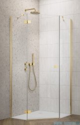 Radaway Essenza Gold Ptj kabina pięciokątna 90x80cm lewa szkło przejrzyste 1385010-09-01L/1385053-01-01