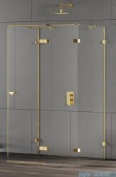 New Trendy Eventa Gold Shine kabina prysznicowa przyścienna 100x100x200 przejrzyste Prawa Złoty połysk EXK-4809