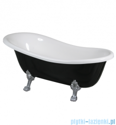 Omnires Atena Comfort M+ wanna 168x76cm wolnostojąca biało-czarna połysk ATENA168BCP