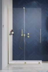 Radaway Furo Brushed Gold kabina Walk-in 100x200cm lewa szczotkowane złoto 10106538-99-01L/10110494-01-01