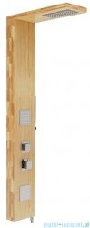 Corsan Basti panel prysznicowy z  termostatem chrom drewno bambusowe B-002TCH