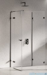 New Trendy Eventa Black Chrome kabina prysznicowa przyścienna z drzwiami bocznymi 100x80x200 przejrzyste Lewa czarny połysk EXK-6276